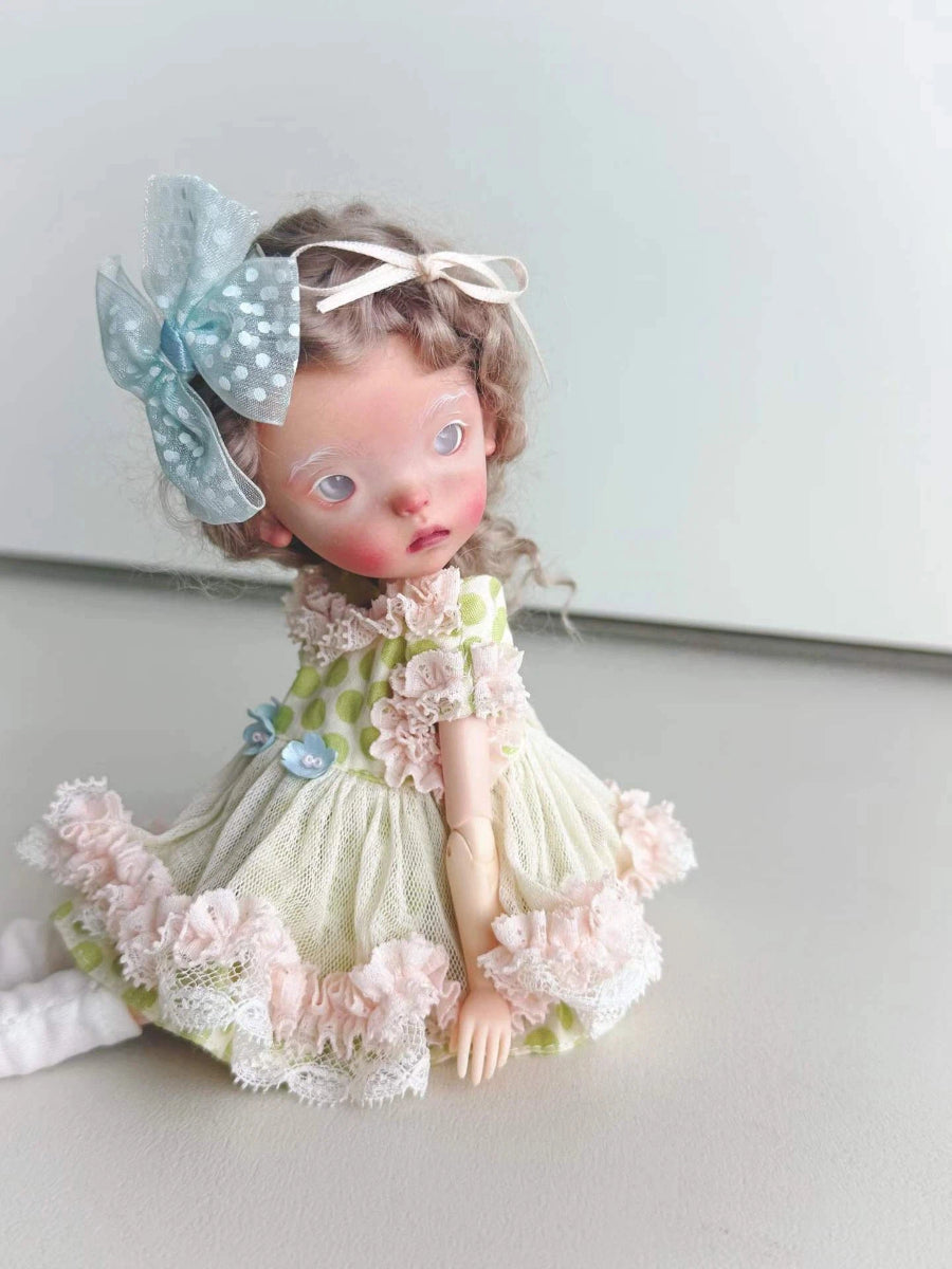 Soft Pink Green Blythe 1/6 BJD Set - Handmade Doll Clothes - ToastDoll