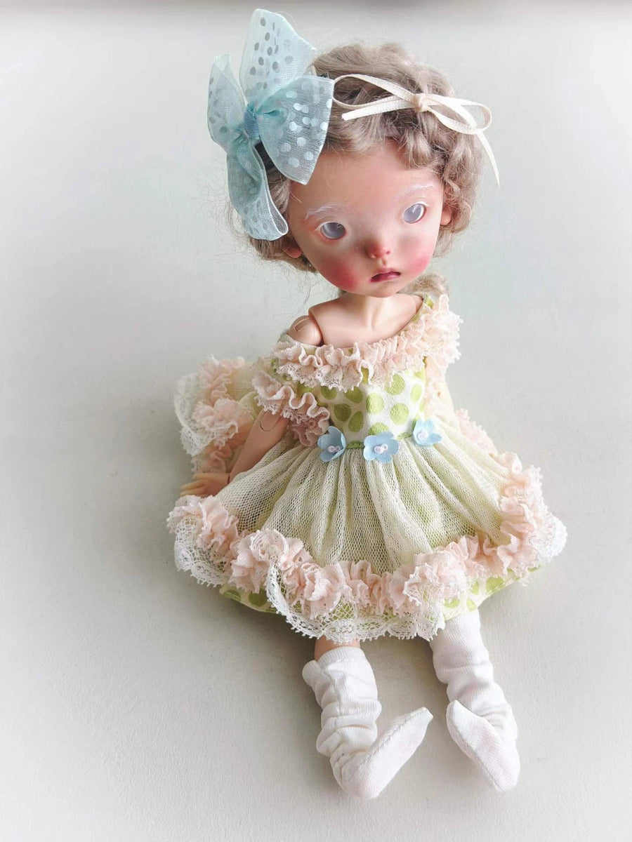 Soft Pink Green Blythe 1/6 BJD Set - Handmade Doll Clothes - ToastDoll
