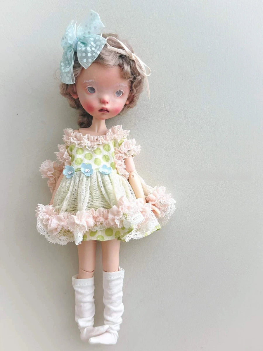 Soft Pink Green Blythe 1/6 BJD Set - Handmade Doll Clothes - ToastDoll