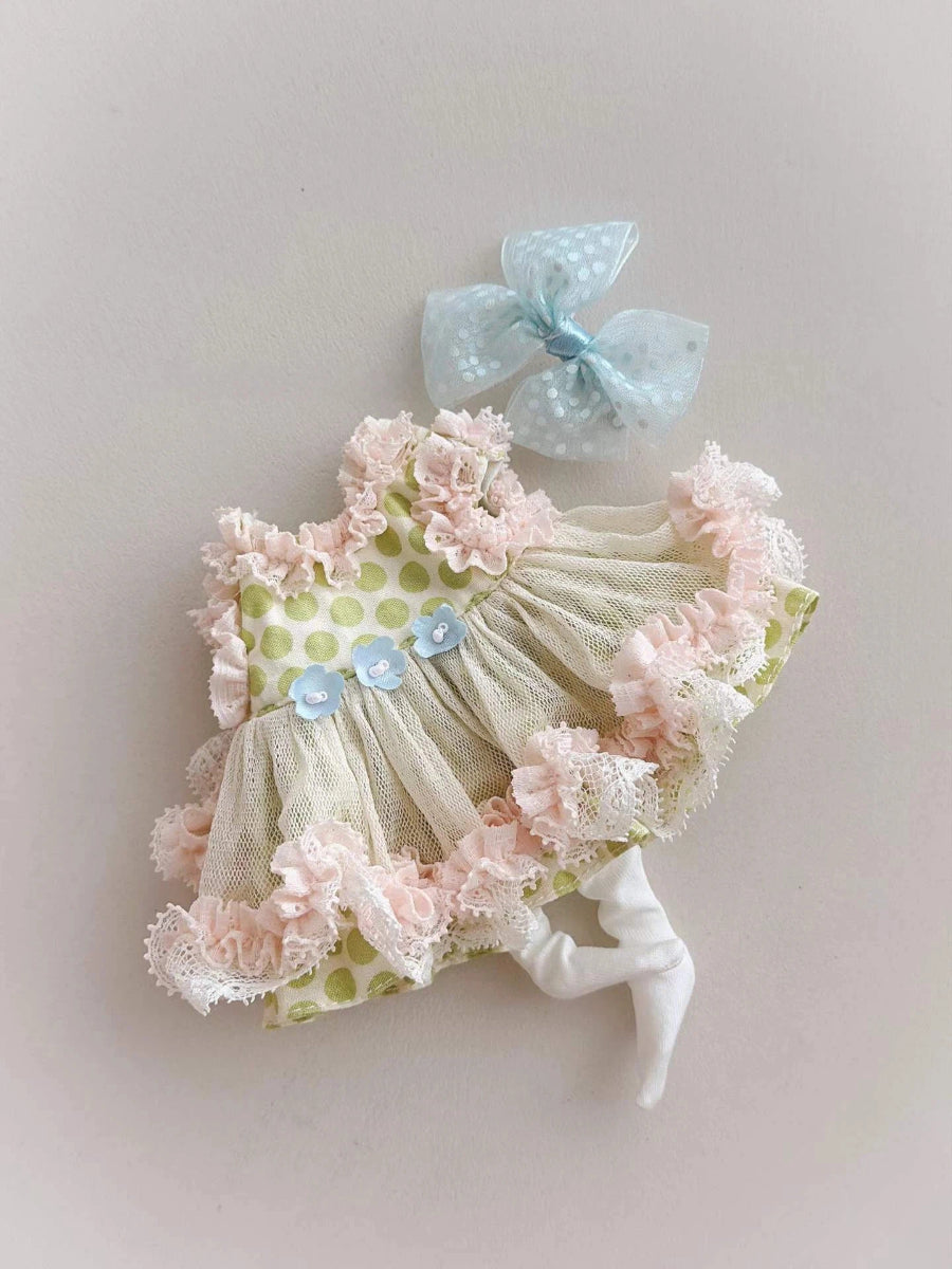 Soft Pink Green Blythe 1/6 BJD Set - Handmade Doll Clothes - ToastDoll
