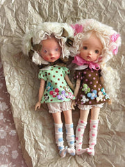 Floral Polka Dot Blythe 1/6 BJD Set - Handmade Doll Clothes - ToastDoll