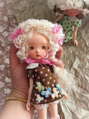 Floral Polka Dot Blythe 1/6 BJD Set - Handmade Doll Clothes - ToastDoll