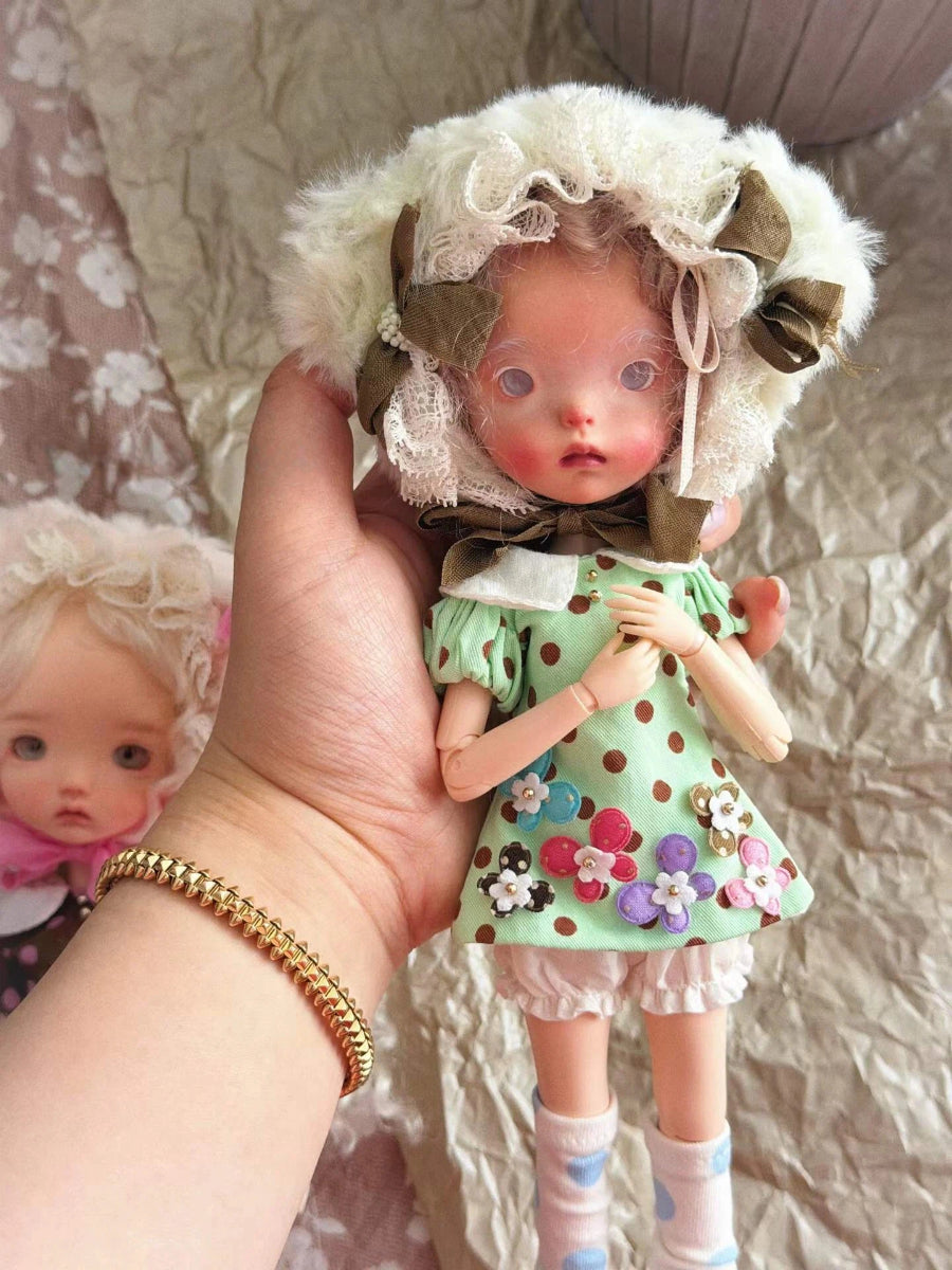 Floral Polka Dot Blythe 1/6 BJD Set - Handmade Doll Clothes - ToastDoll