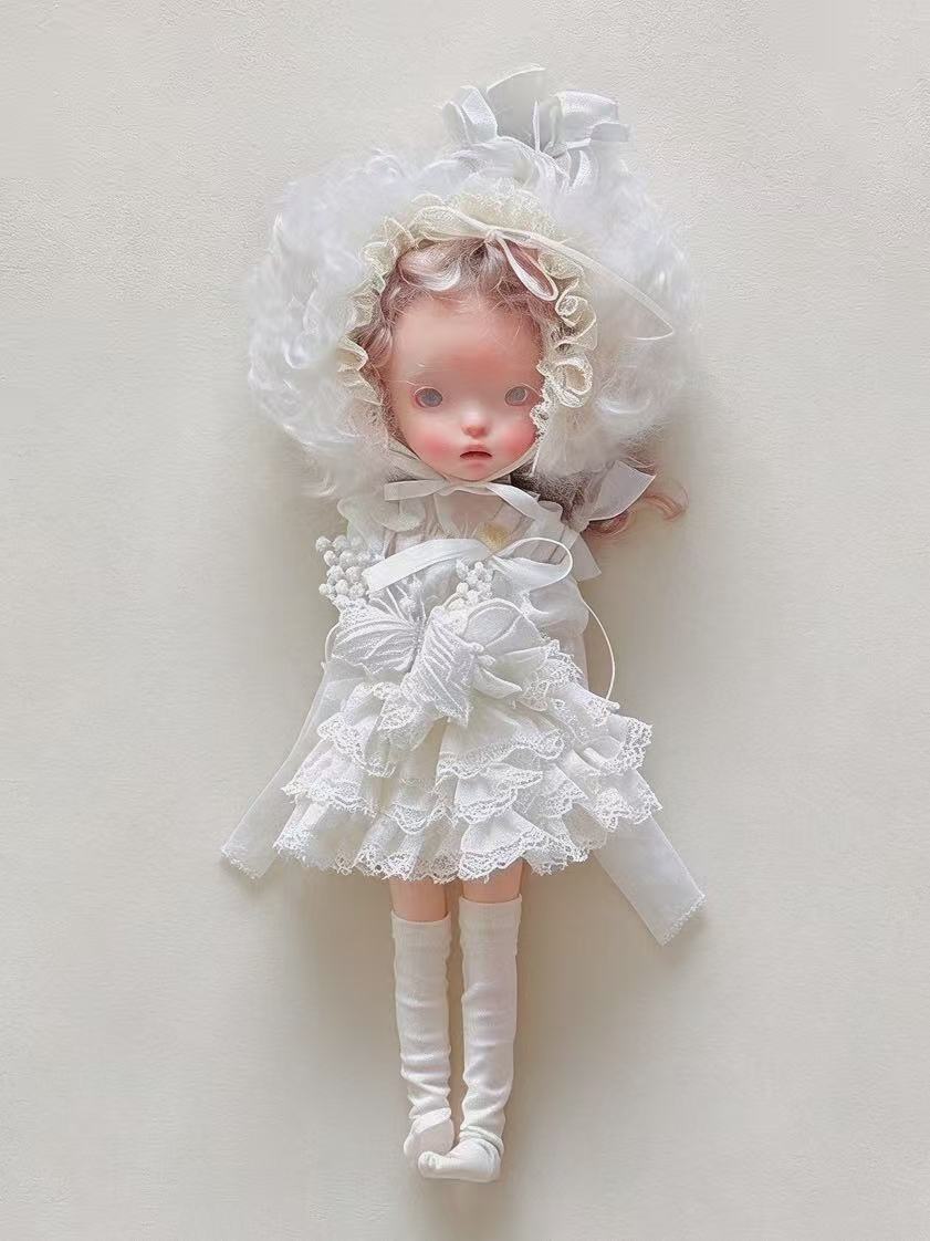 White Bunny Blythe BJD Full Set - Handmade Doll Clothes - ToastDoll