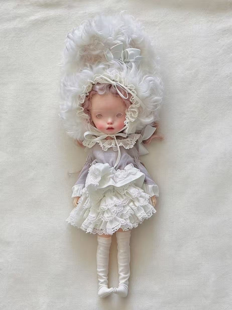 White Bunny Blythe BJD Full Set - Handmade Doll Clothes - ToastDoll
