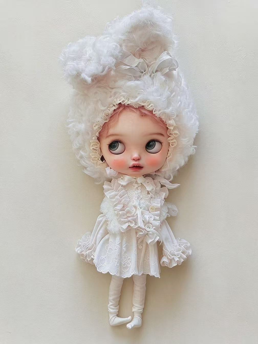 White Bunny Blythe BJD Full Set - Handmade Doll Clothes - ToastDoll