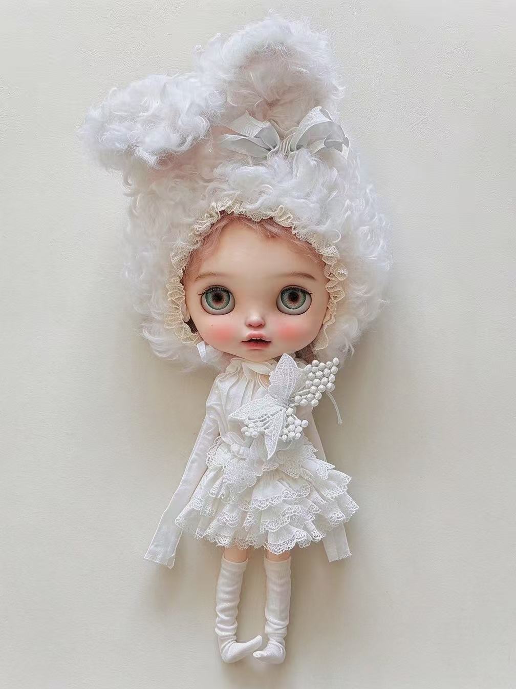 White Bunny Blythe BJD Full Set - Handmade Doll Clothes - ToastDoll