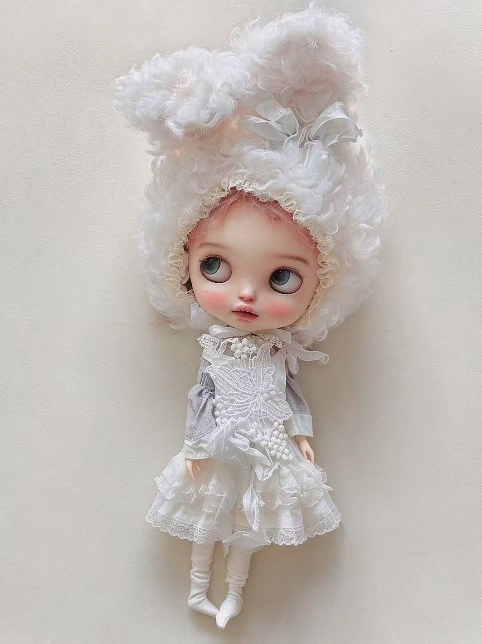 White Bunny Blythe BJD Full Set - Handmade Doll Clothes - ToastDoll