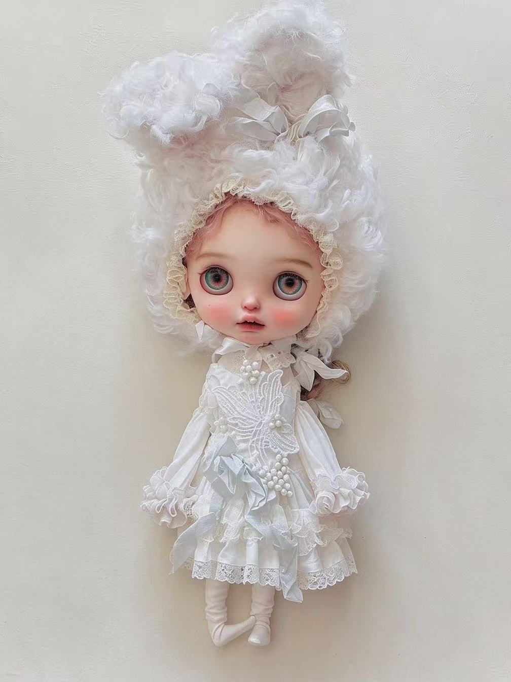 White Bunny Blythe BJD Full Set - Handmade Doll Clothes - ToastDoll