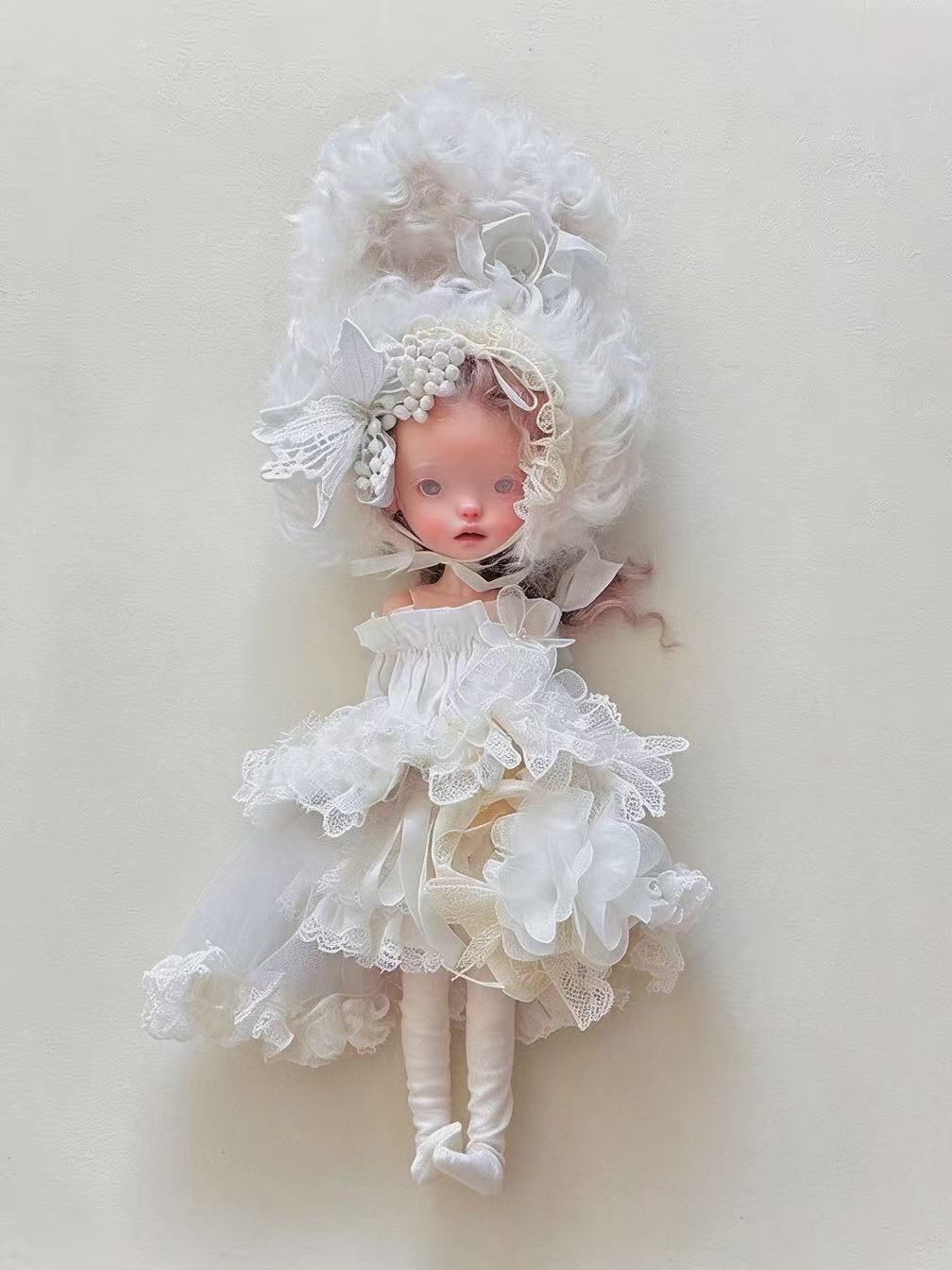 White Bunny Blythe BJD Full Set - Handmade Doll Clothes - ToastDoll