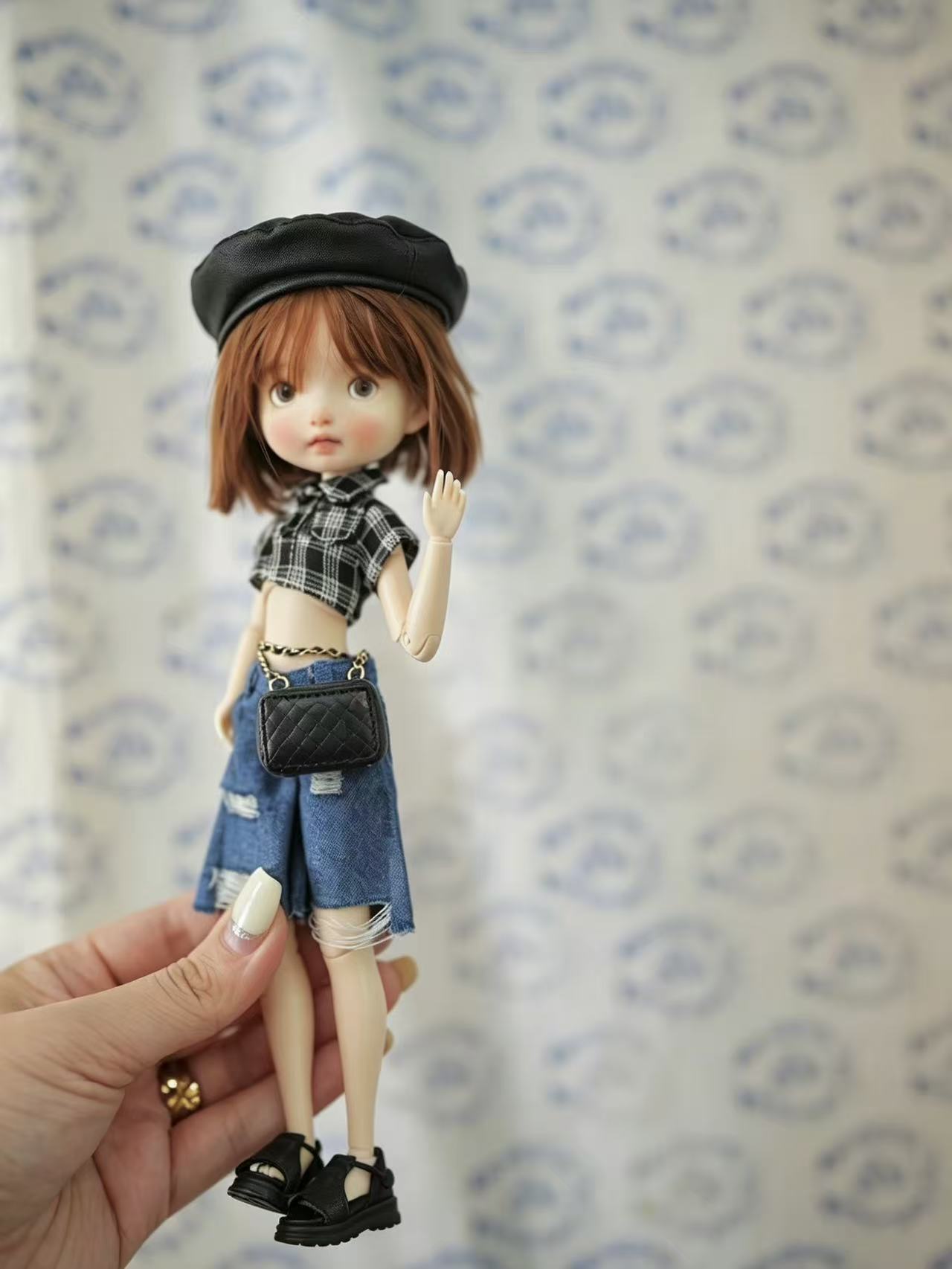 Top Denim Skirt Blythe BJD Set - Handmade Doll Clothes - ToastDoll