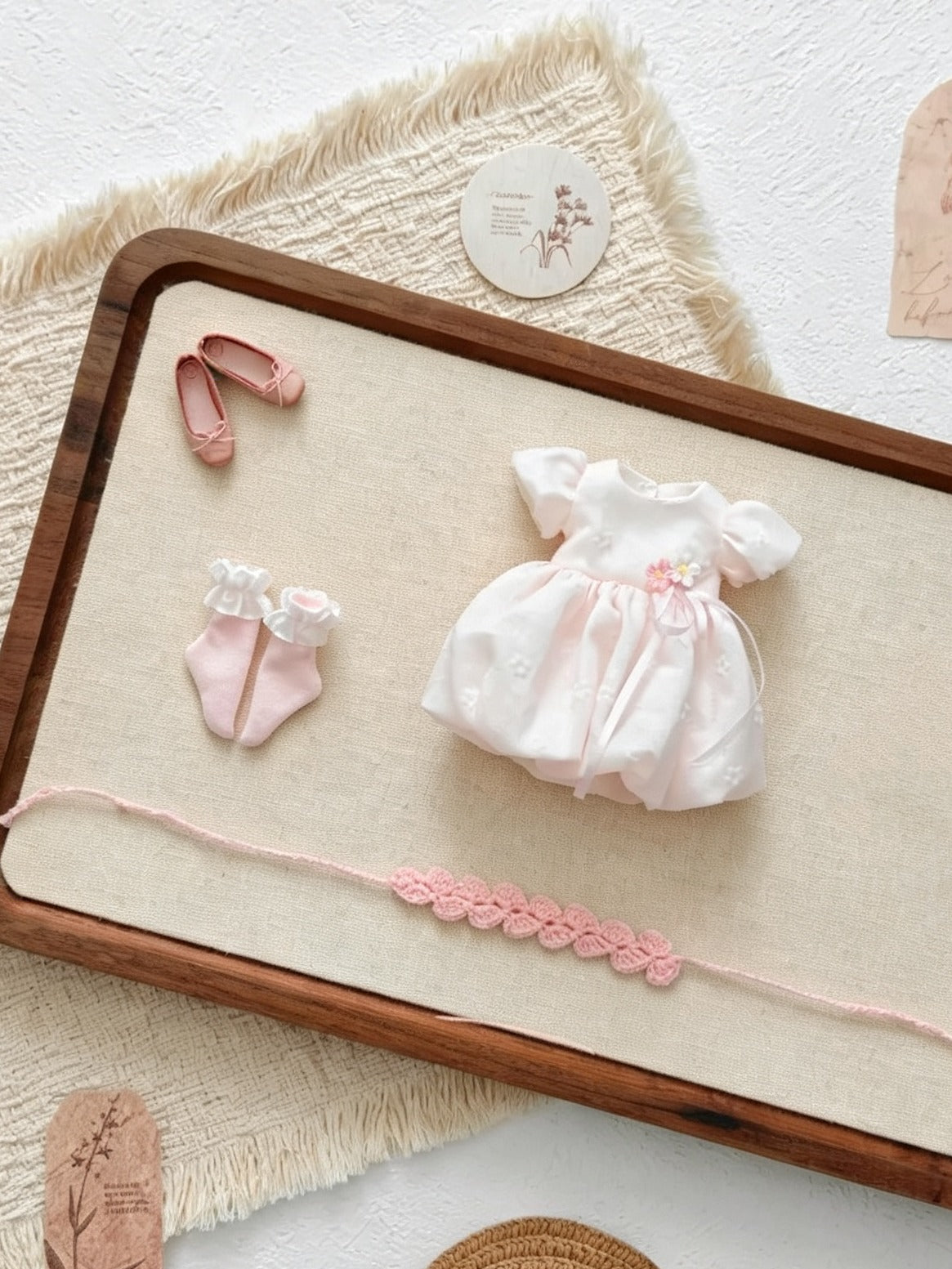 Spring Pink White Blythe BJD Set - Handmade Doll Clothes - ToastDoll