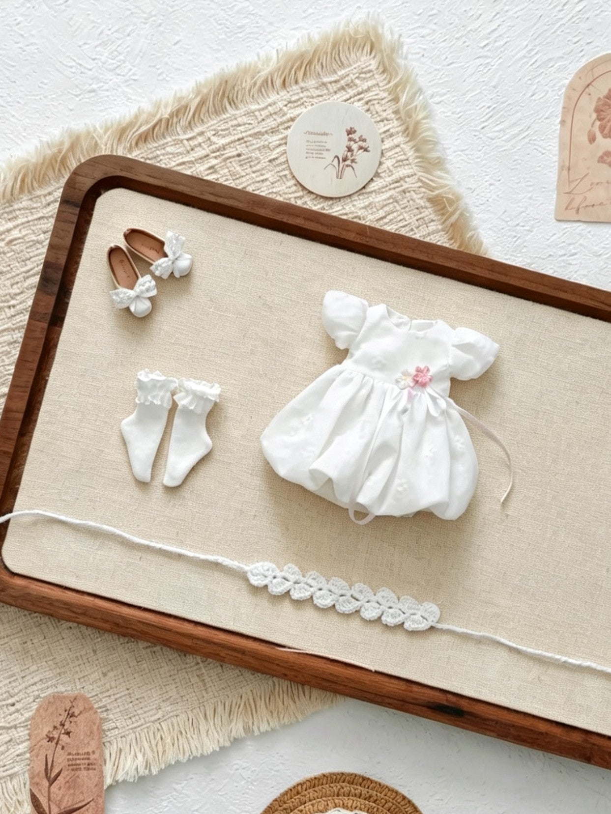 Spring Pink White Blythe BJD Set - Handmade Doll Clothes - ToastDoll
