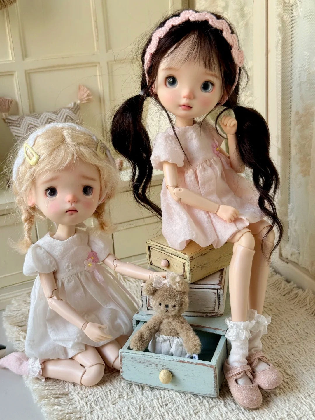 Spring Pink White Blythe BJD Set | ToastDoll