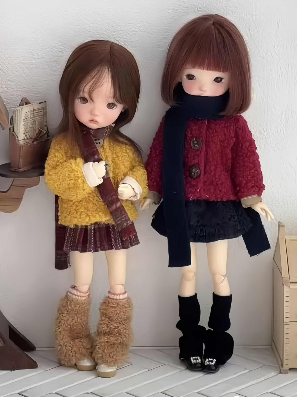 Fuzzy Jacket Blythe 1/6 BJD Set On Doll Display | ToastDoll