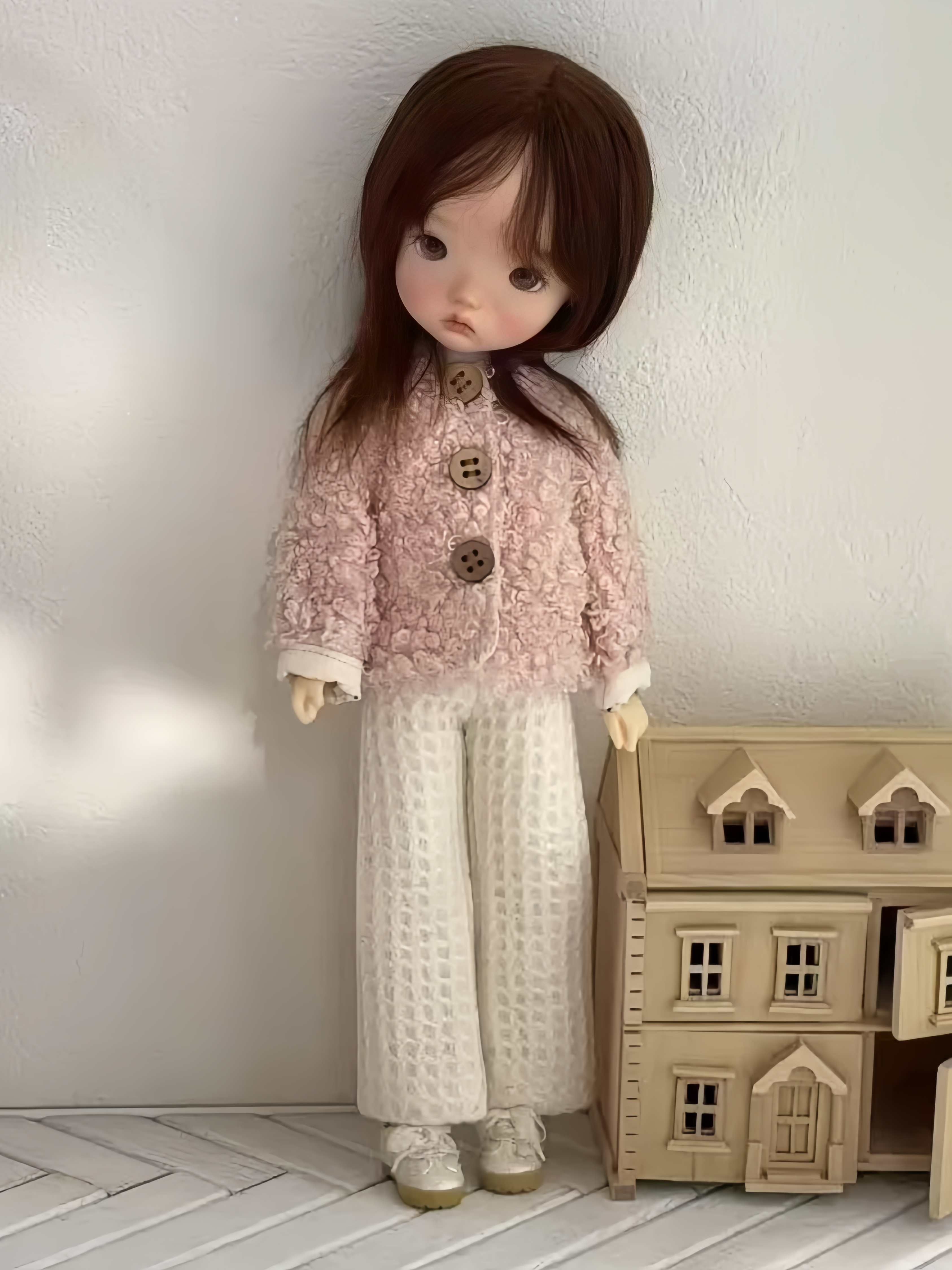 Fuzzy Jacket Blythe 1/6 BJD Set Full Body View | ToastDoll