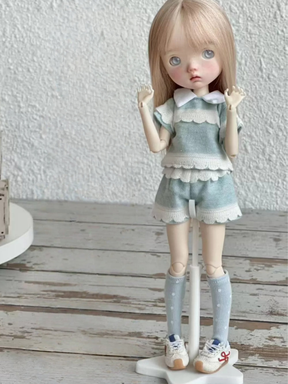 Scallop Wave Blythe 1/6 BJD Blue Set On Doll Display | ToastDoll