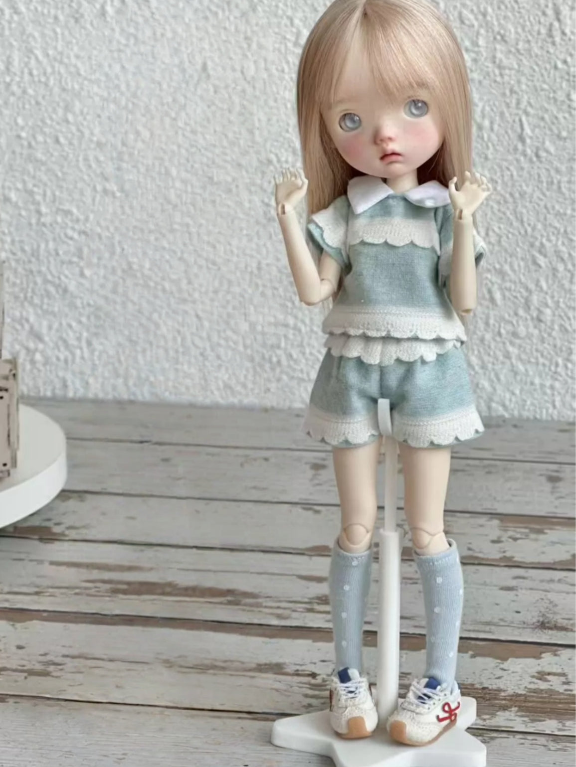 Scallop Wave Blythe 1/6 BJD Blue Set On Doll Display | ToastDoll