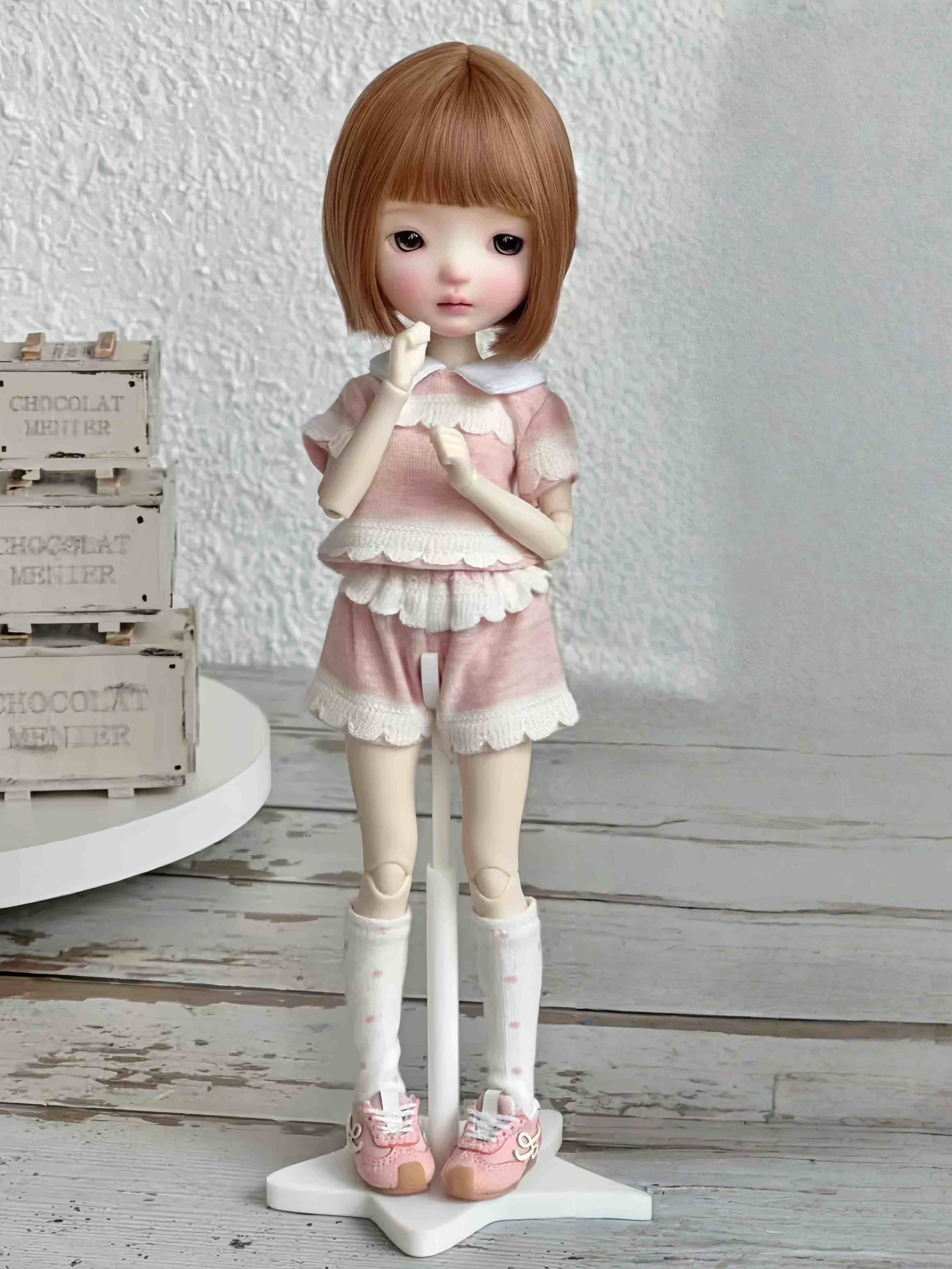 Scallop Wave Blythe 1/6 BJD Pink Set On Doll Display | ToastDoll