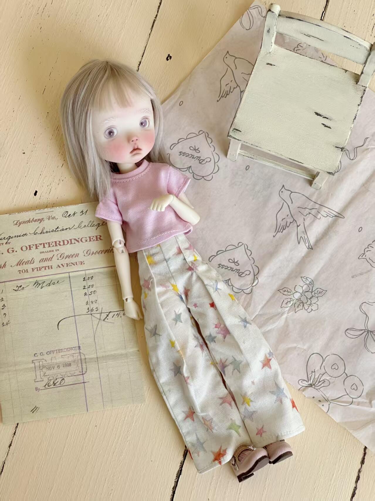 Casual Tee Pants Blythe BJD Set - Handmade Doll Clothes - ToastDoll