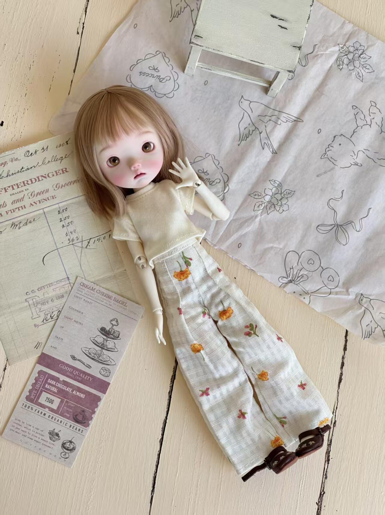 Casual Tee Pants Blythe BJD Set - Handmade Doll Clothes - ToastDoll