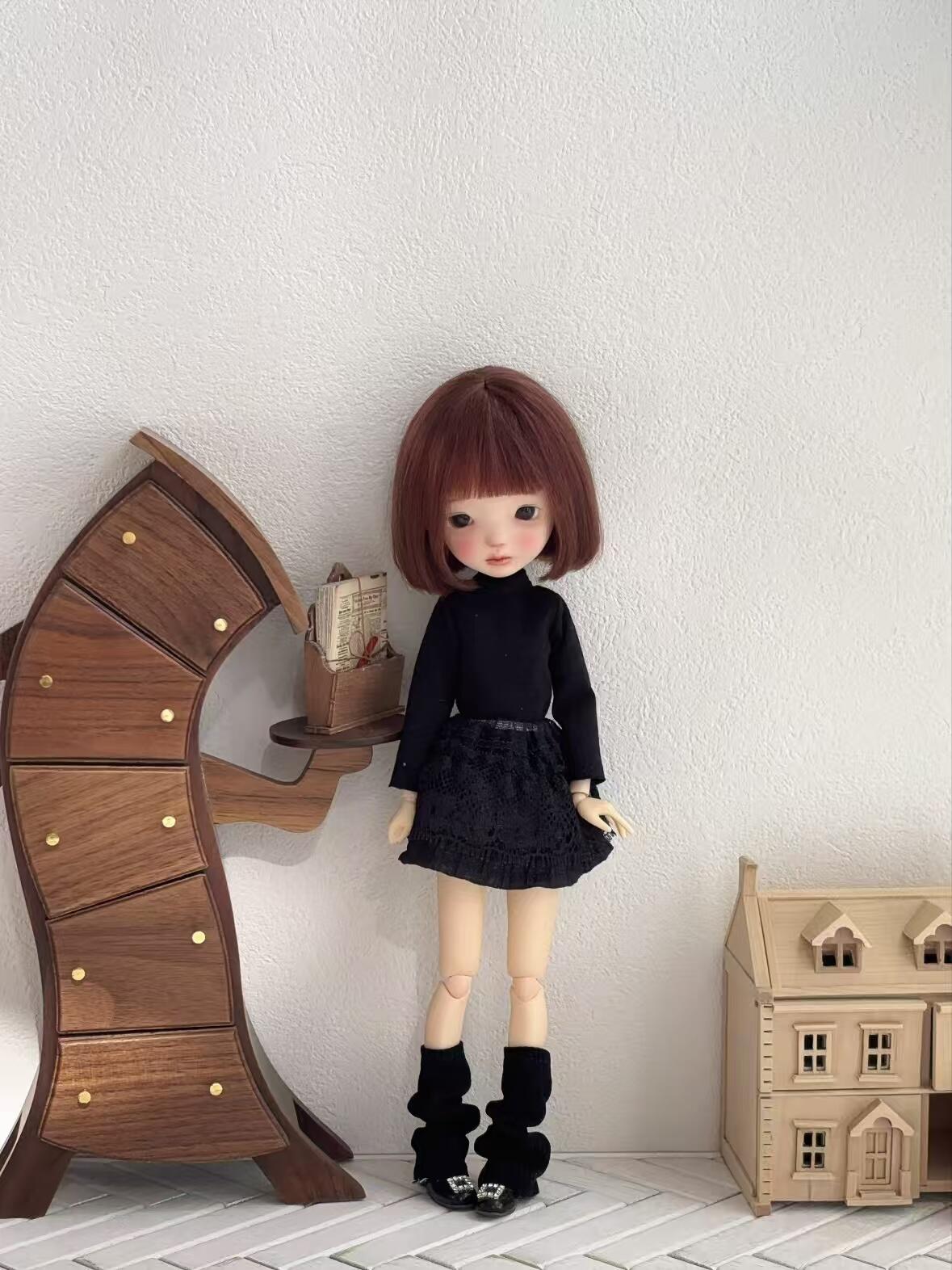 Minimalist Fall Blythe BJD Skirt Set - Handmade Doll Clothes - ToastDoll