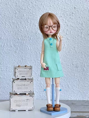 Pink Green Blythe BJD Dress - Handmade Doll Clothes - ToastDoll