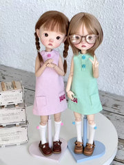 Pink Green Blythe BJD Dress - Handmade Doll Clothes - ToastDoll