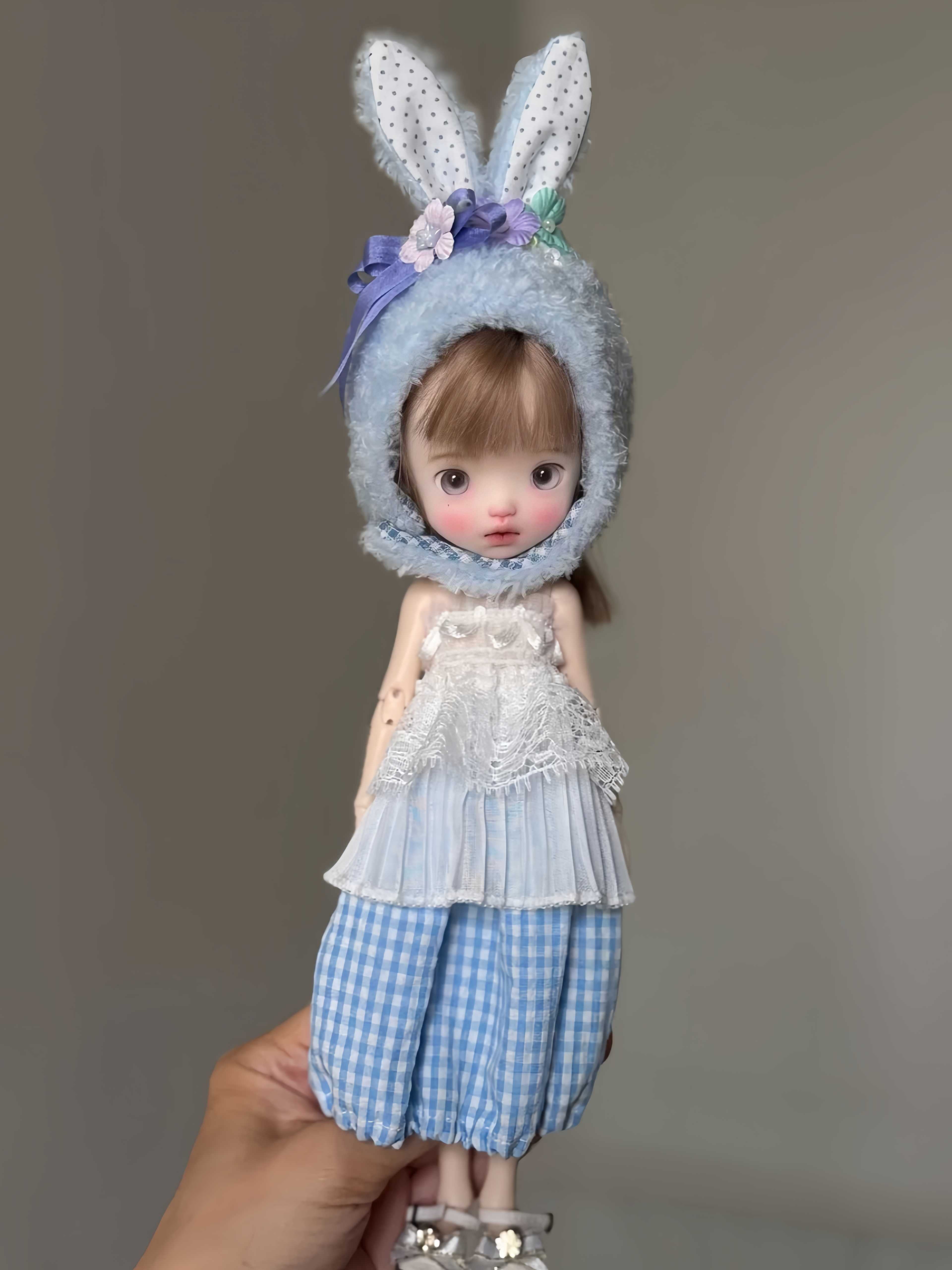 Blue Bunny 1/6 BJD Outfit On Doll Display | ToastDoll