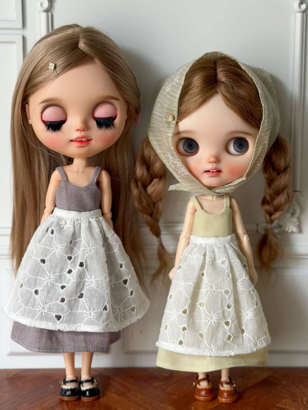 Rustic Apron Blythe 1/6 BJD Set On Doll Display | ToastDoll