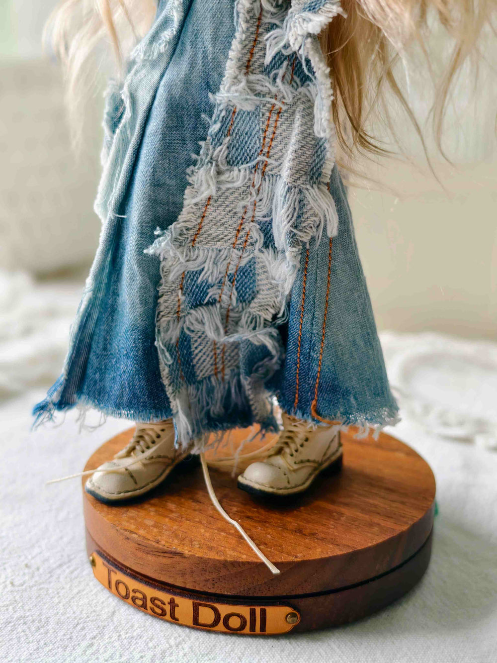 Deconstructed Denim Blythe Skirt Set Detail | ToastDoll