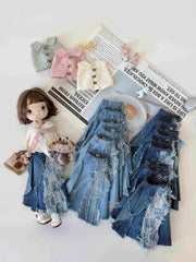 Deconstructed Denim Blythe Skirt Set Flat Lay | ToastDoll