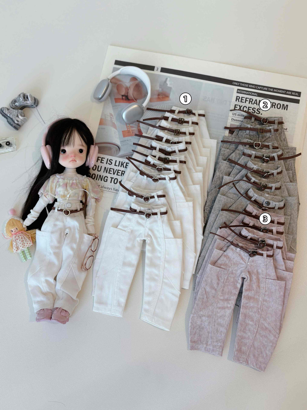 Cool Tank Top Pants Blythe 1/6 Bjd Outfit Pants Flat Lay | ToastDoll