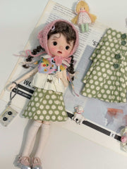 Bud Vest Pleated Skirt Blythe 1/6 Bjd Outfit On Doll Display | ToastDoll
