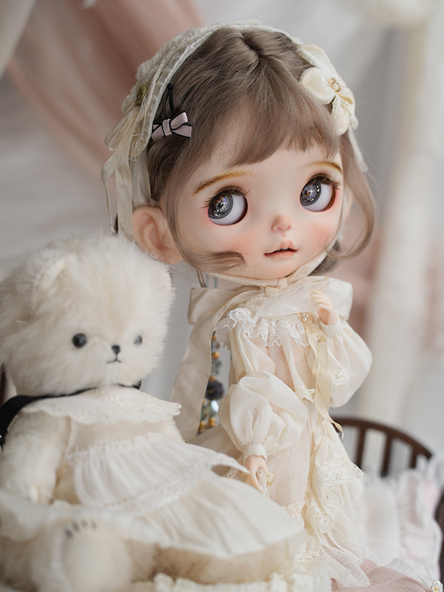OOAK Custom Blythe Doll For Adoption,Pure White Angel