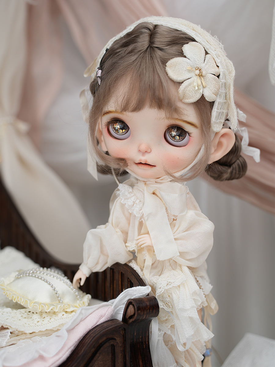 OOAK Custom Blythe Doll For Adoption,Pure White Angel