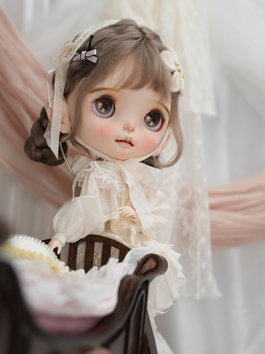 OOAK Custom Blythe Doll For Adoption,Pure White Angel