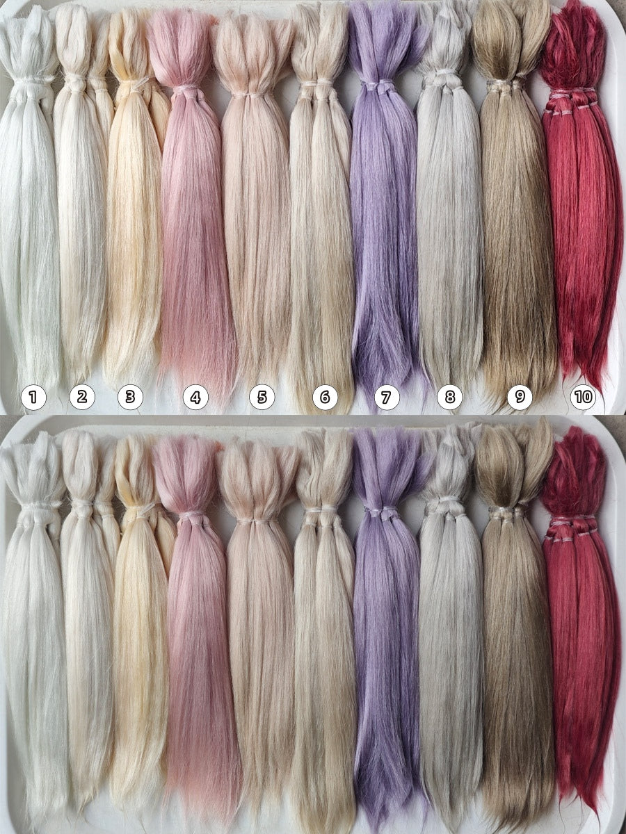 Natural Hand-dyed Mohair for Doll Wig, Mohair Strands Mohair Locks, Straight