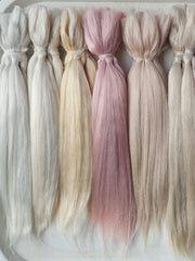 Natural Hand-dyed Mohair for Doll Wig, Mohair Strands Mohair Locks, Straight