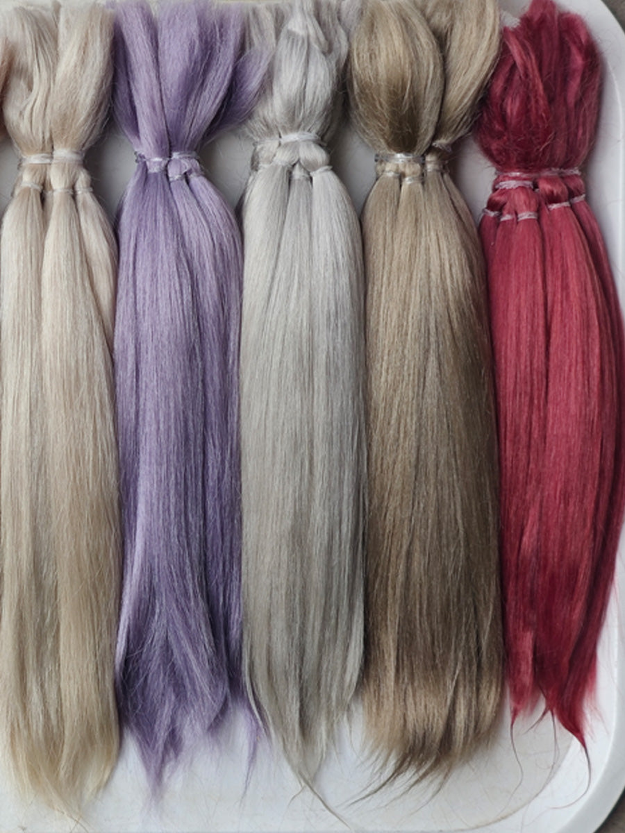 Natural Hand-dyed Mohair for Doll Wig, Mohair Strands Mohair Locks, Straight