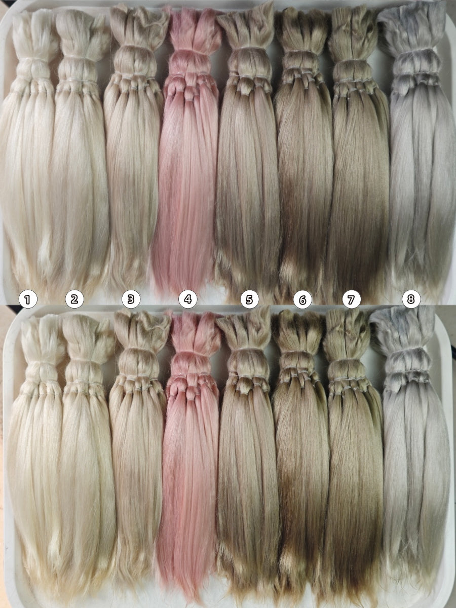 Natural Hand-dyed Mohair for Doll Wig, Mohair Strands Mohair Locks, Straight