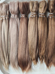 Natural Hand-dyed Mohair for Doll Wig, Mohair Strands Mohair Locks, Straight