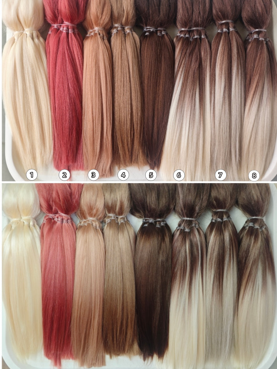 Natural Hand-dyed Mohair for Doll Wig, Mohair Strands Mohair Locks, Straight