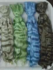 Natural Hand-dyed Mohair for Doll Wig, Mohair Strands Mohair Locks, Curl