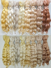 Natural Hand-dyed Mohair for Doll Wig, Mohair Strands Mohair Locks, Curl