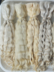 Natural Hand-dyed Mohair for Doll Wig, Mohair Strands Mohair Locks, Curl