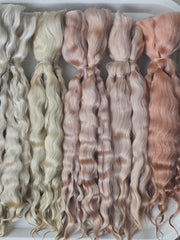 Natural Hand-dyed Mohair for Doll Wig, Mohair Strands Mohair Locks, Curl