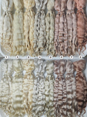 Natural Hand-dyed Mohair for Doll Wig, Mohair Strands Mohair Locks, Curl