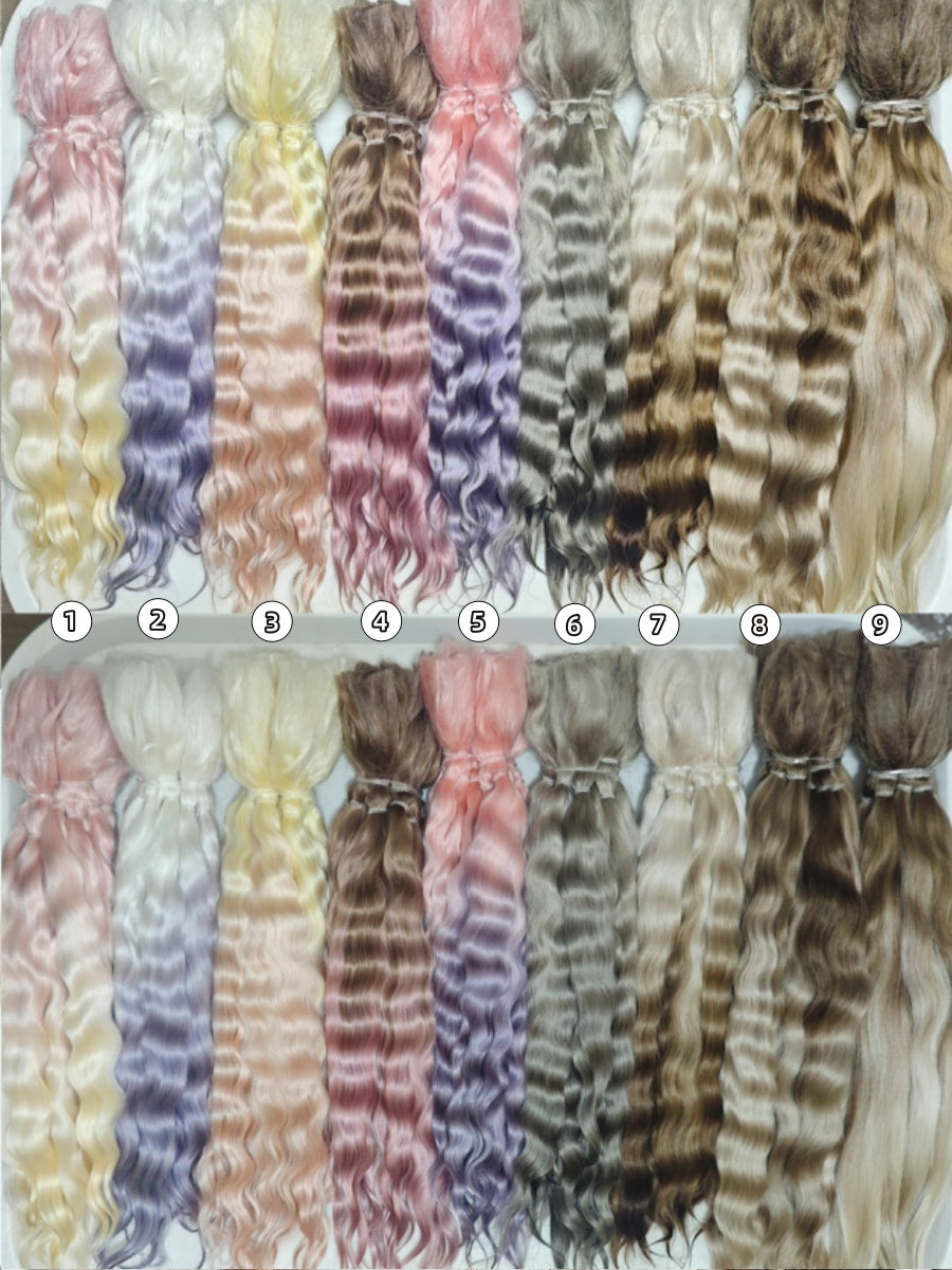 Natural Hand-dyed Mohair for Doll Wig, Mohair Strands Mohair Locks, Curl