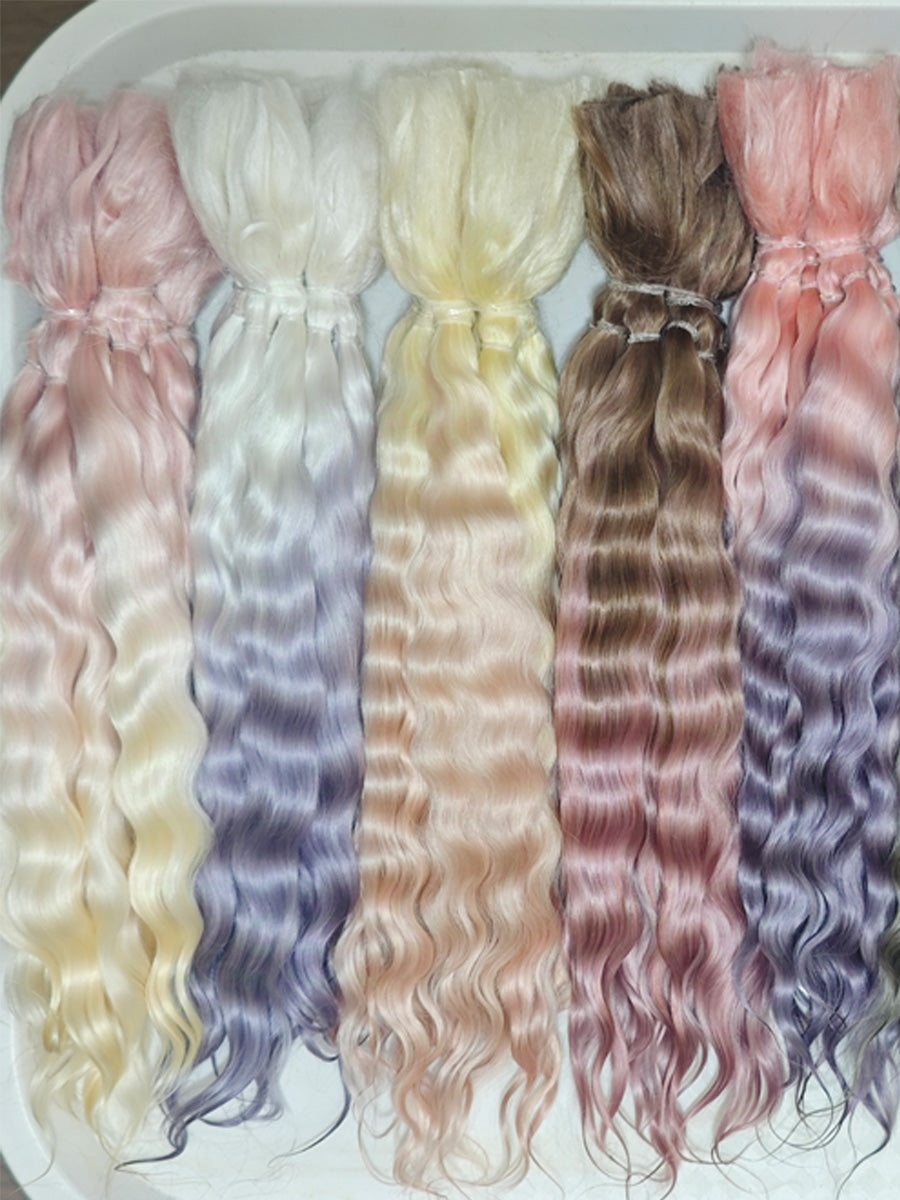 Natural Hand-dyed Mohair for Doll Wig, Mohair Strands Mohair Locks, Curl